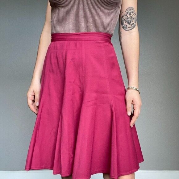 Vintage IGI & IGI 90s Tennis Skirt Pleated Berry Red Size Small Made in Italy - Picture 4 of 10